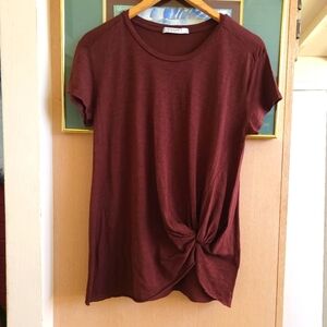 Stateside Red Tie Front Short Sleeve T-Shirt